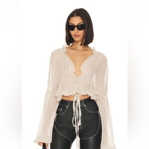 SNDYS light pink sheer blouse